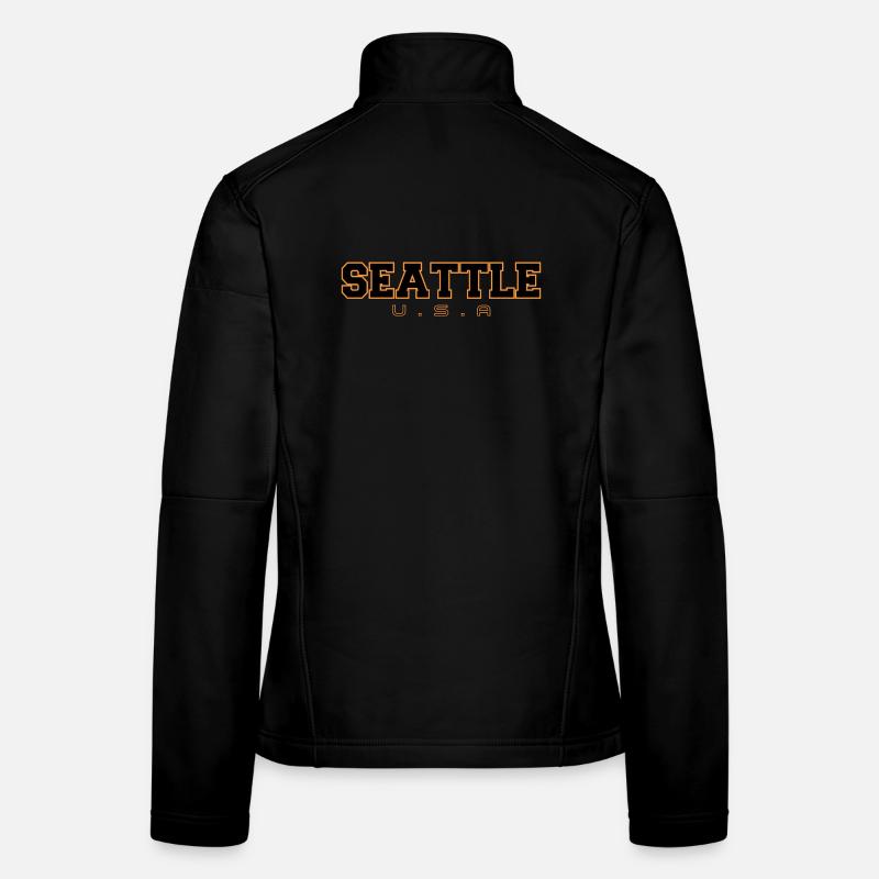 Seattle U.S.A. Lettrage Veste en tissu softshell Femme