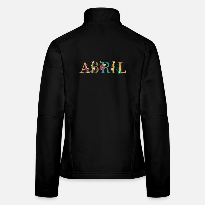 ABRIL Name mit Blumen geschmückt Frauen Softshelljacke
