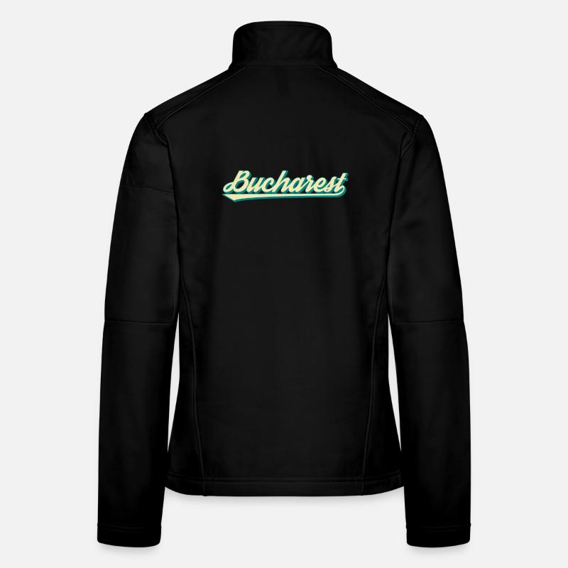 Bucharest Retro Script Women's Softshell Jacket