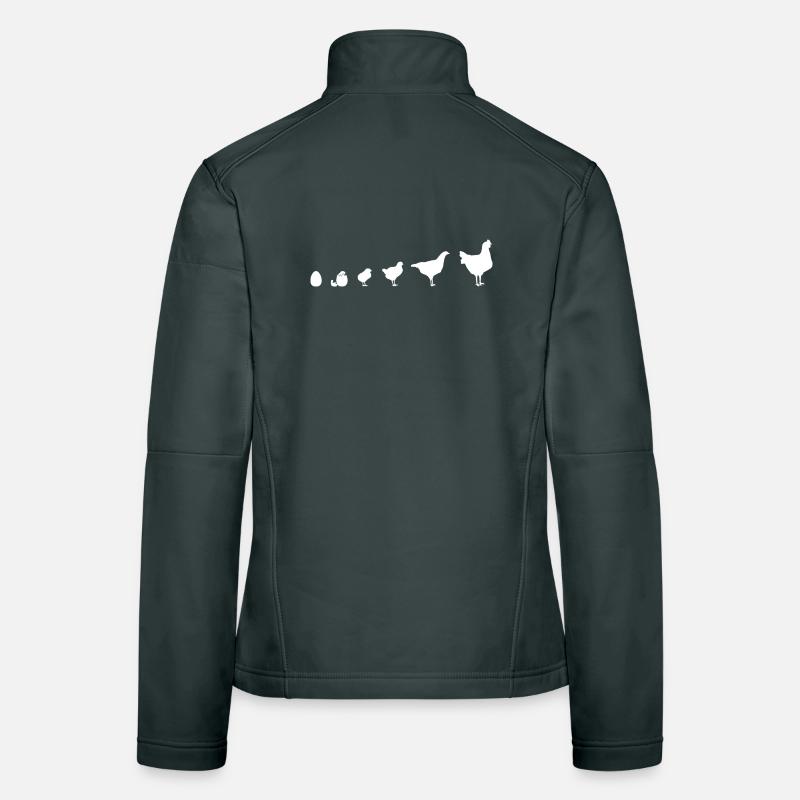 Snapshot Chick Family, Chicken, Evolution, Women's Softshell Jacket