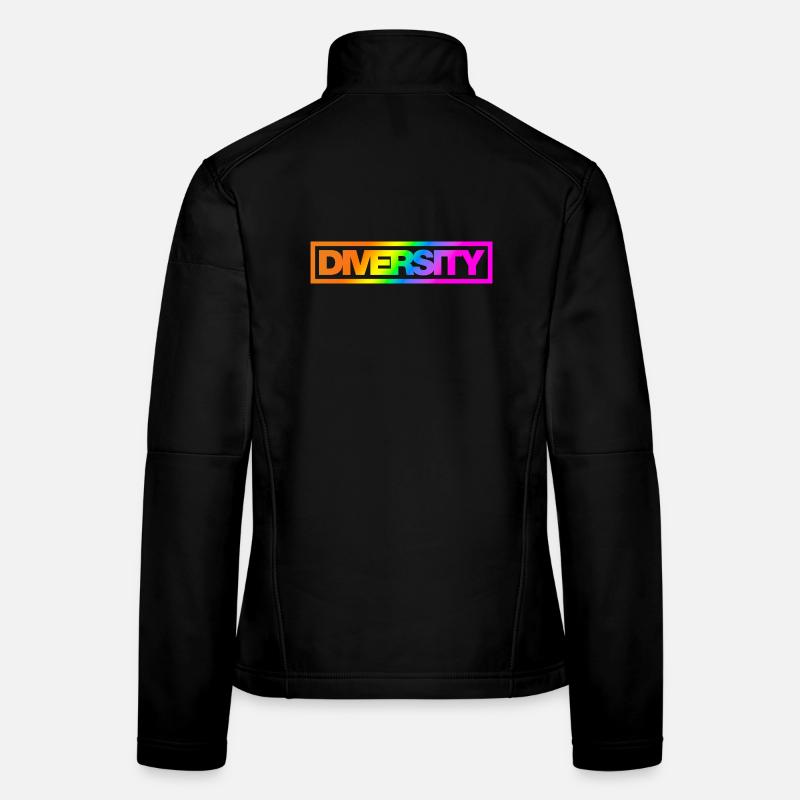 Typo Diversity Kontur Rainbow Frauen Softshelljacke
