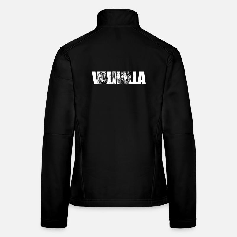 Wolfsruf Typografie - Frauen Softshelljacke - Schwarz