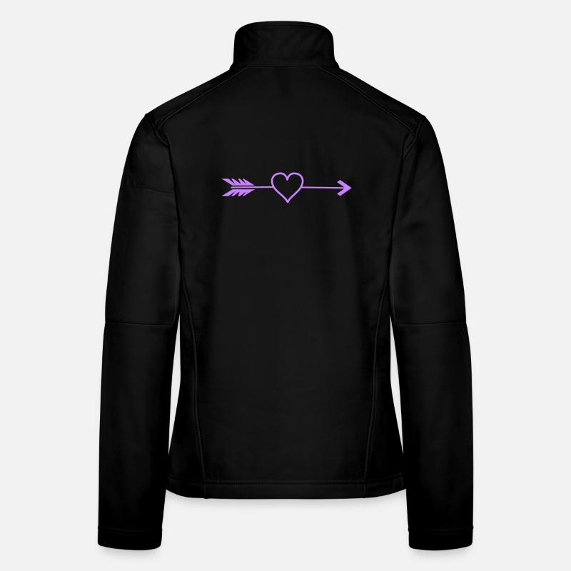 Flèche Cœur en Violet Veste en tissu softshell Femme