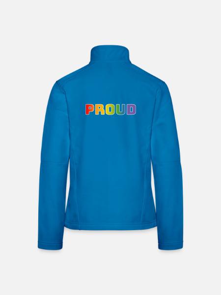 Regenbogen proud weiss - Frauen Softshelljacke - Dunkelgrau - Hinten