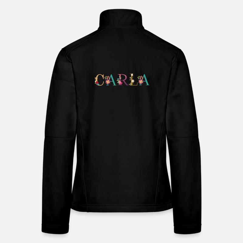 Nom de CARLA orné de fleurs Veste en tissu softshell Femme