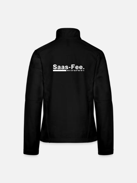 Saas-Fee coordinates Valais Switzerland - Women's Softshell Jacket - black - Back