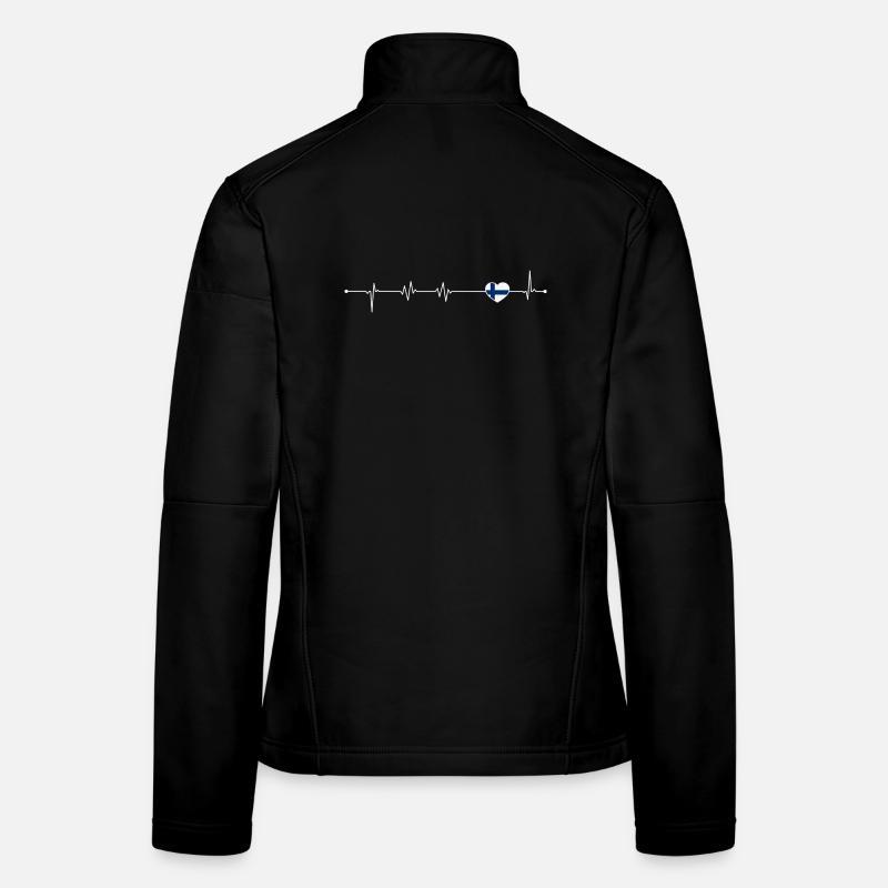 Heartbeat Love Finlande Drapeau Veste en tissu softshell Femme