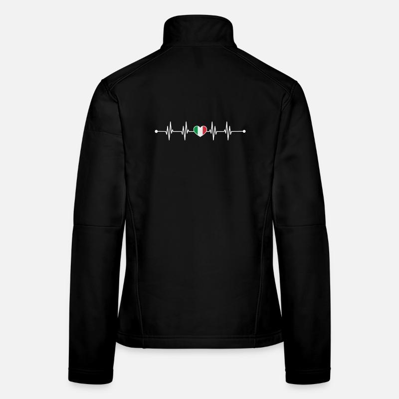 Drapeau italien Heartbeat Design Veste en tissu softshell Femme