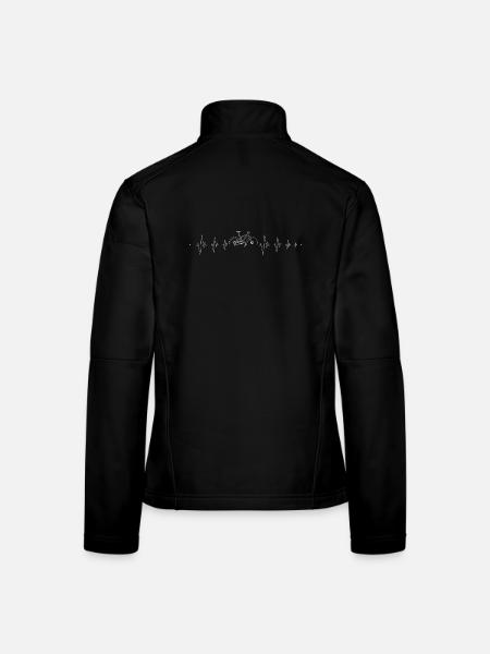 Cyclist Heartbeat Line Art - Women's Softshell Jacket - black - Back
