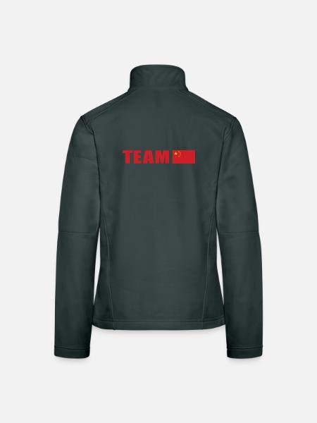 Support-Team China - Frauen Softshelljacke - Schwarz - Hinten