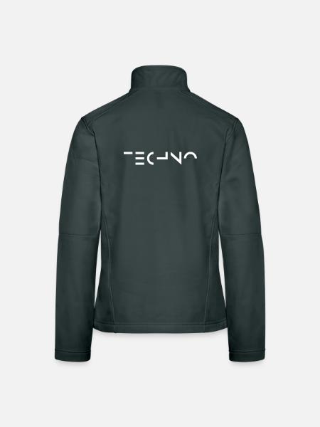Minimalistisches und kräftiges Techno-Musik-Logo T-Shirt - Frauen Softshelljacke - Schwarz - Hinten