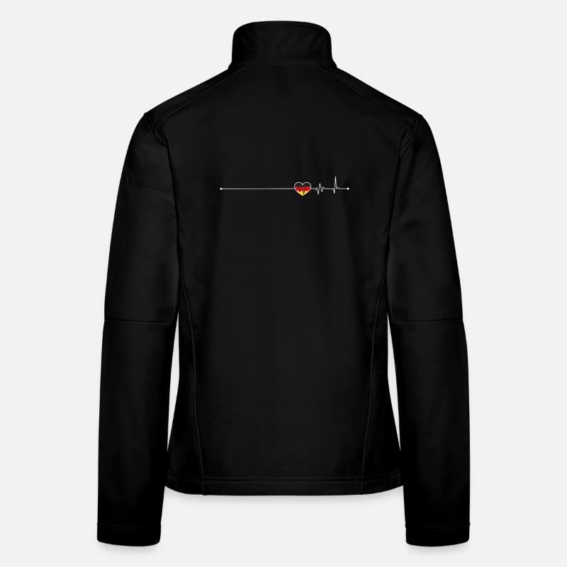 Heartbeat germany flag - Women's Softshell Jacket - black