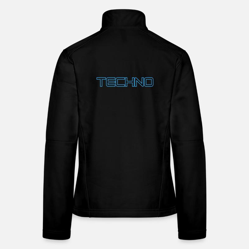 Futuristic techno design with neon lines Women's Softshell Jacket