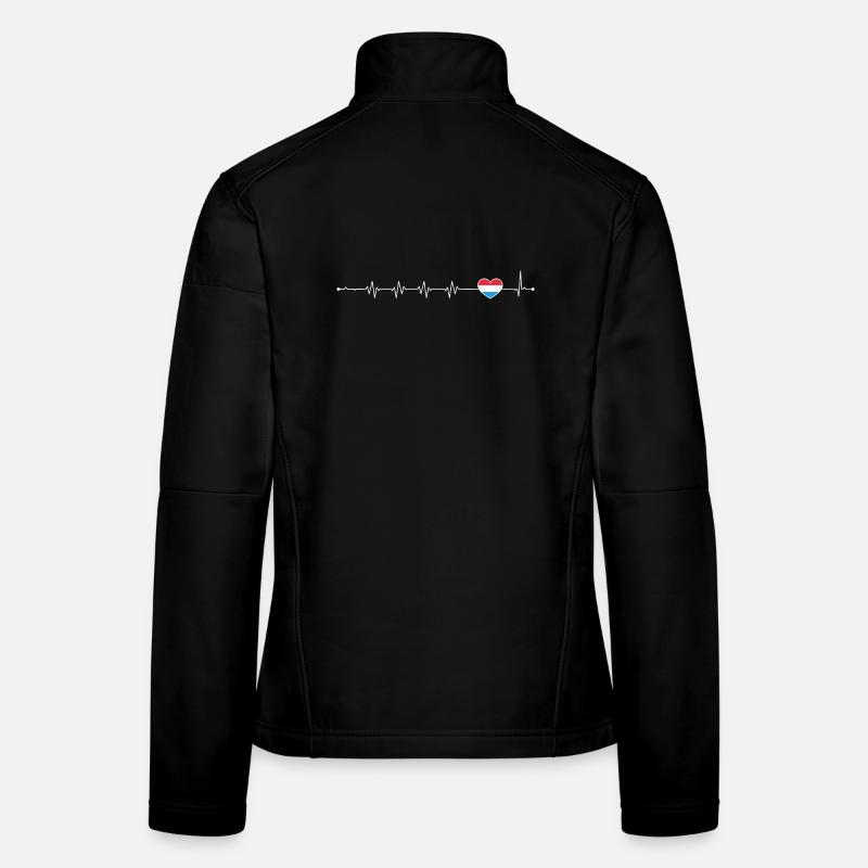 Blauer Akzent Herzschlag-Linie Frauen Softshelljacke