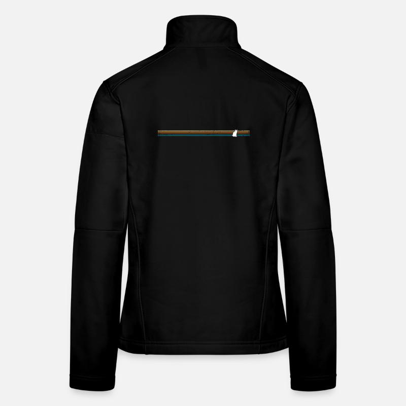 Vintage Retro Katze - Frauen Softshelljacke - Schwarz