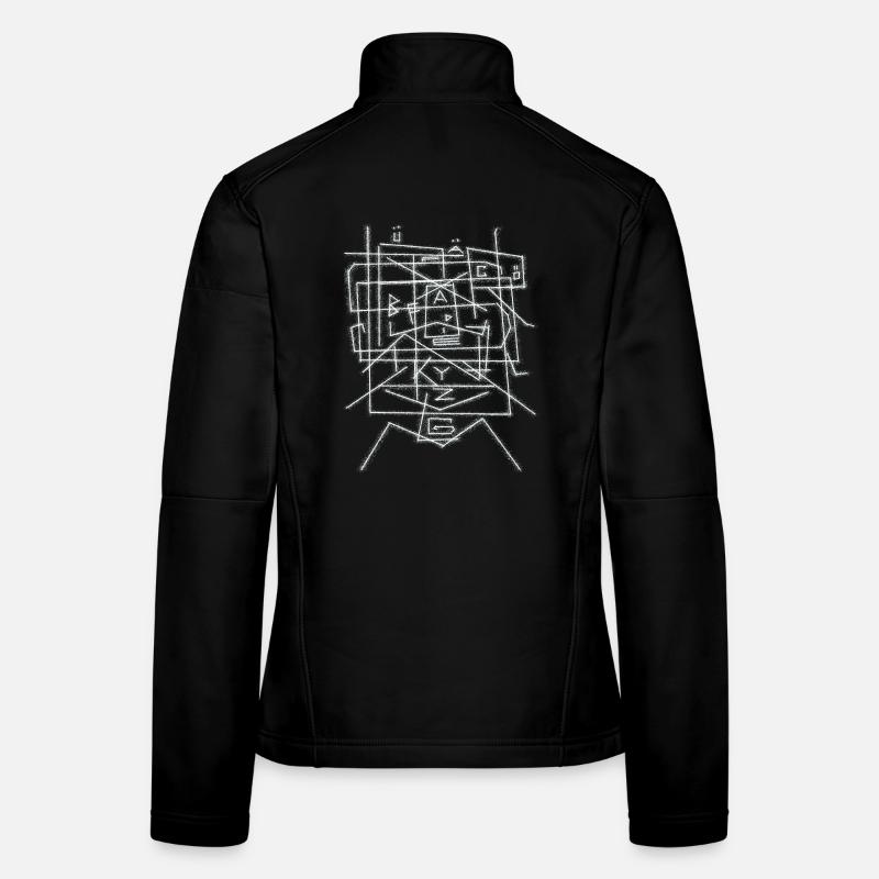 Alphabet Schriftzeichen Muster ABC - Frauen Softshelljacke - Schwarz