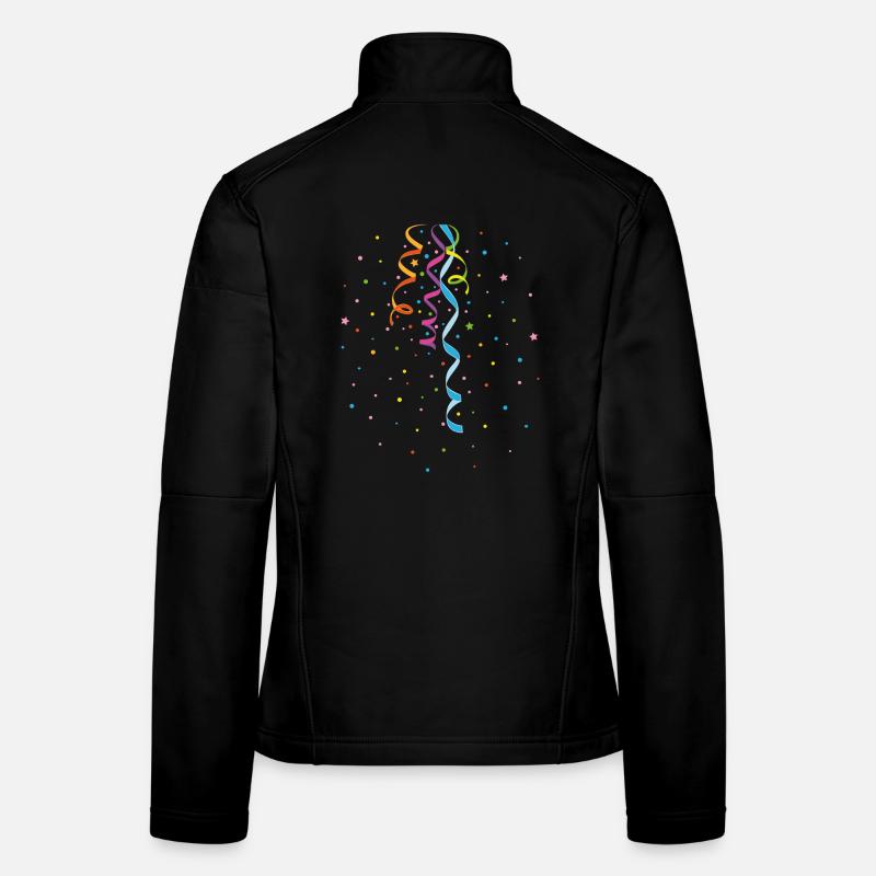 Karneval Luftschlangen Konfetti Silvester Fasching - Frauen Softshelljacke - Schwarz
