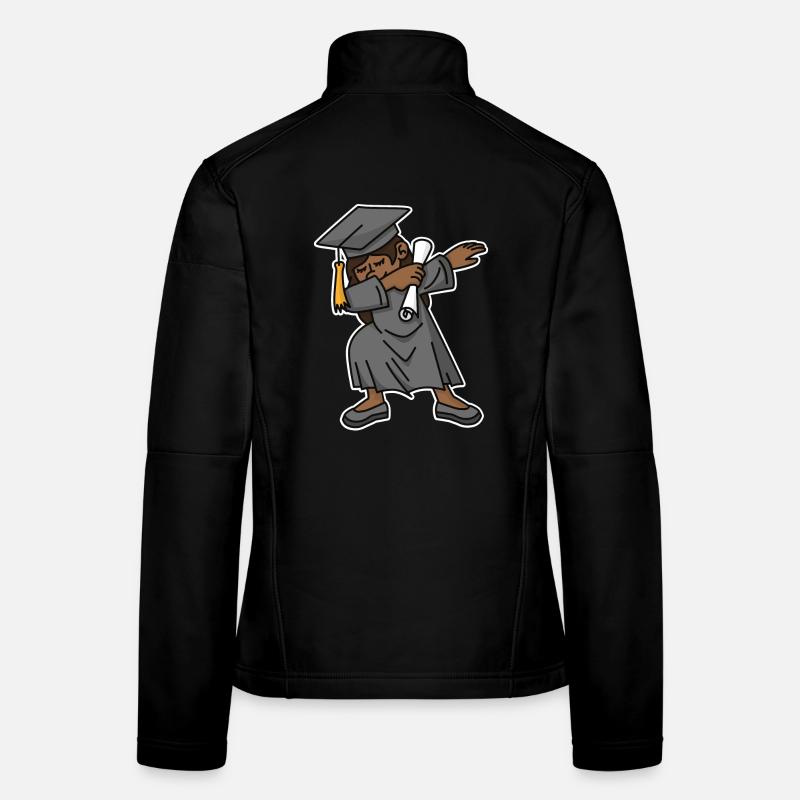 Fille noire étudiant dab diplôme école Veste en tissu softshell Femme