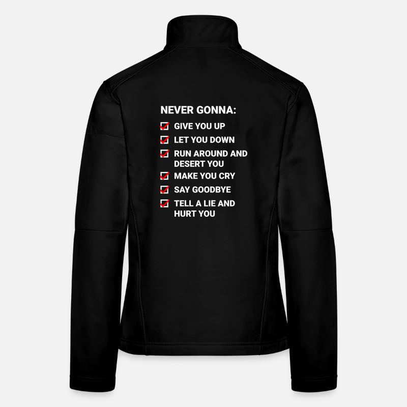 Rick Roll Checklist (Never Gonna Give You Up) Veste en tissu softshell Femme