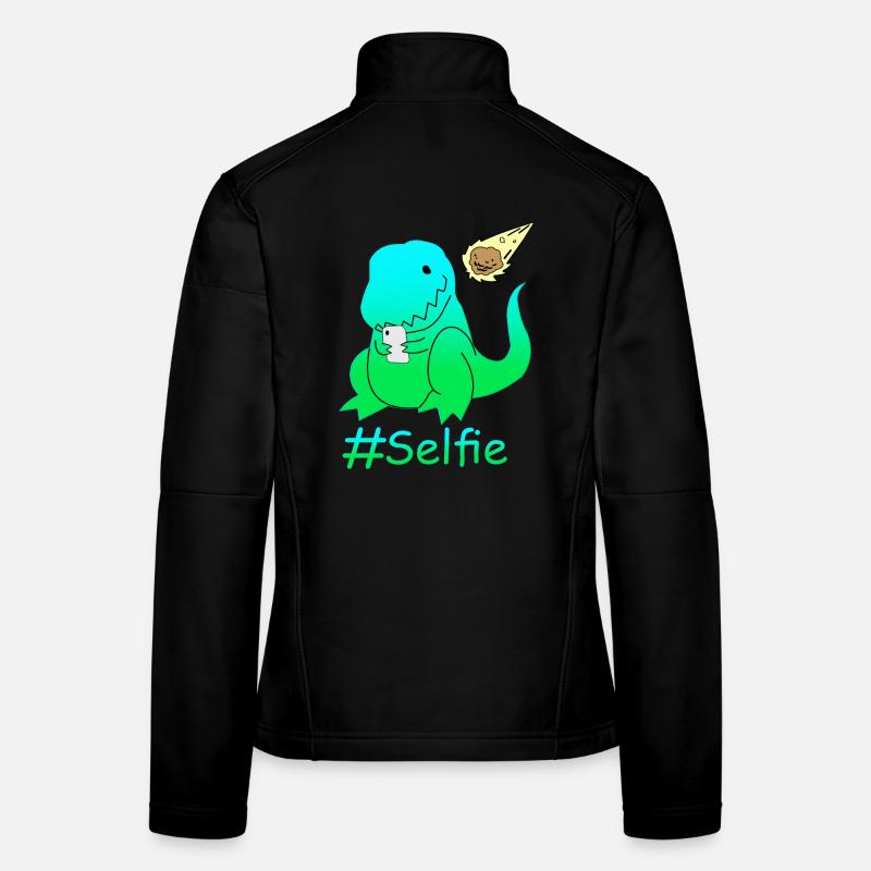 Funny Selfie Dinosaur Women's Softshell Jacket