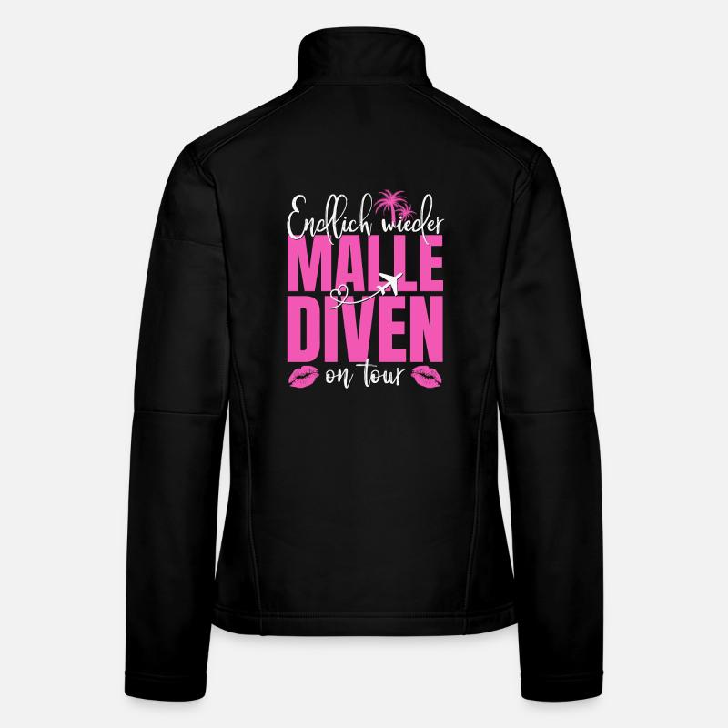Mallorca Spruch Endlich Wieder Malle Diven On Tour - Frauen Softshelljacke - Schwarz