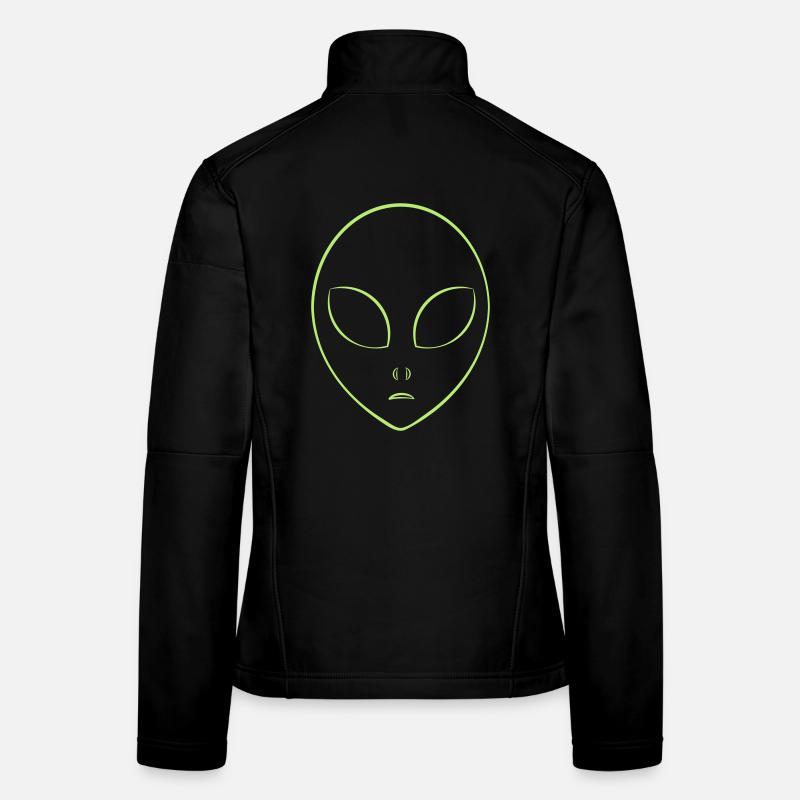 Alien Kopf Symbol Abstrakt minimalistisch Frauen Softshelljacke