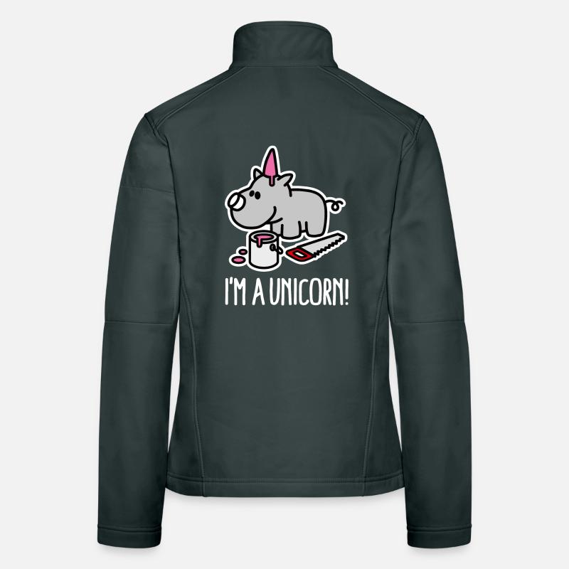 Ich bin ein Einhorn Nashorn lustige mollig BBW Plus Größe Frauen Softshelljacke
