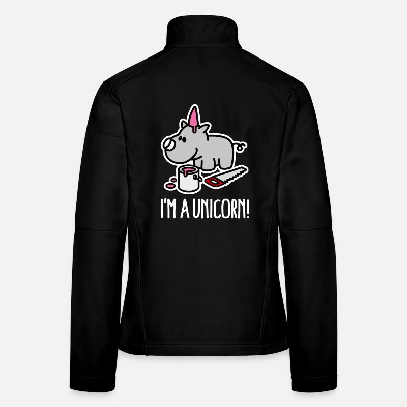 Ich bin ein Einhorn Nashorn lustige mollig BBW Plus Größe Frauen Softshelljacke