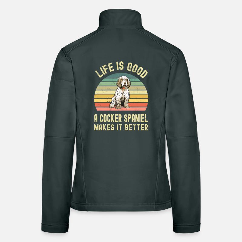 Chien Cocker Spaniel Veste en tissu softshell Femme