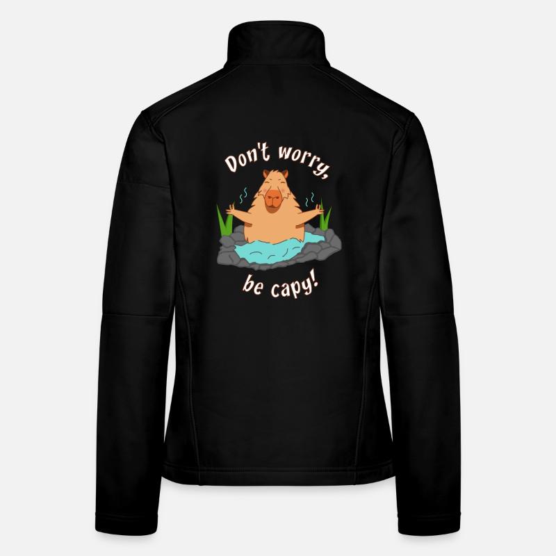 Capybara Meditation capybara funny saying - Women's Softshell Jacket - black