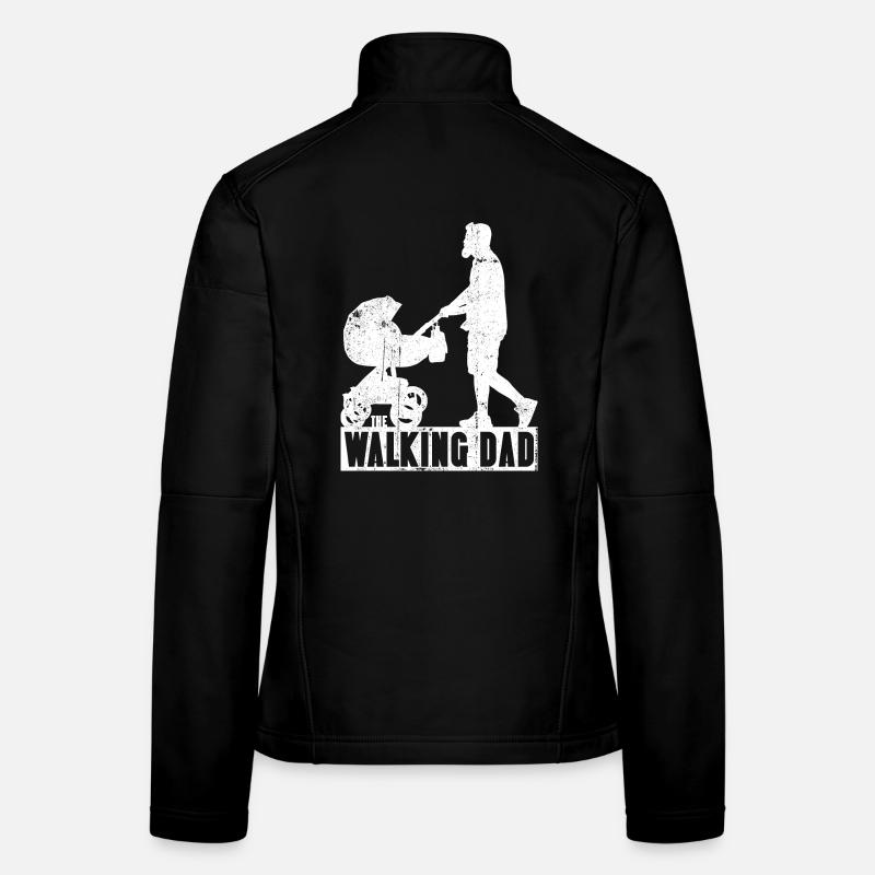 Silhouette de papa marchant avec poussette Veste en tissu softshell Femme