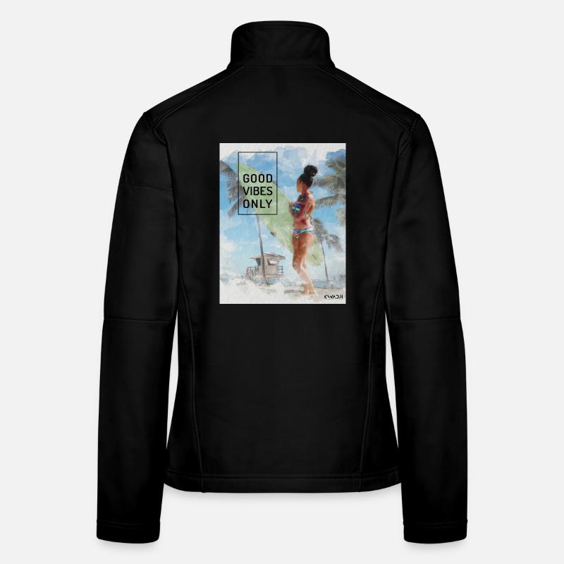 Beach Surfer Girl – Ondes positives Veste en tissu softshell Femme