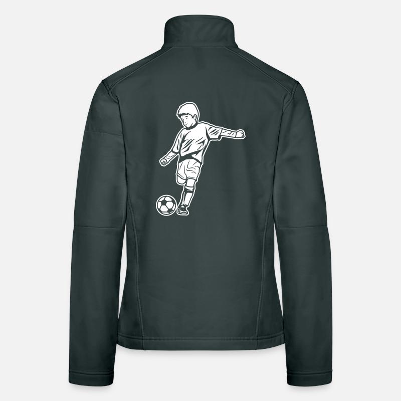 Soccer Boy Drawing Women's Softshell Jacket