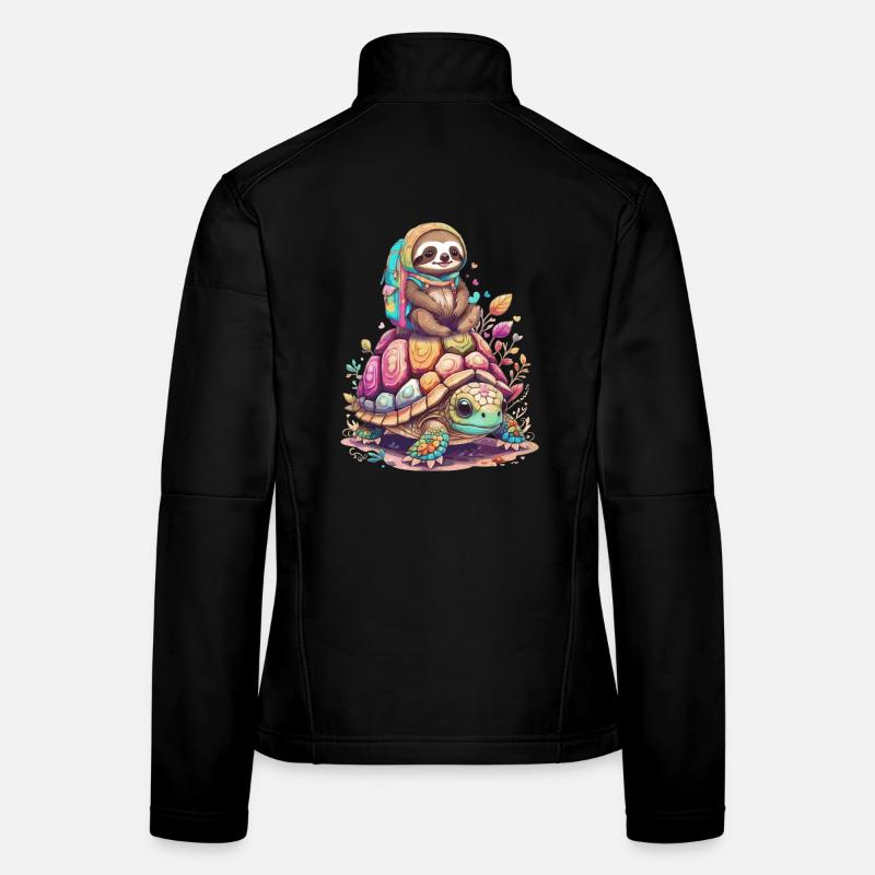 Faultier und Schildkröte im Urlaub Frauen Softshelljacke