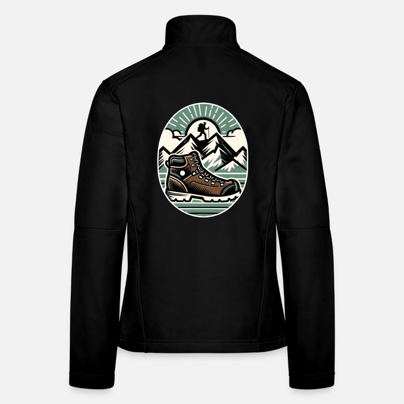 Drawing Hiker Mountain Hiking Shoe Women's Softshell Jacket