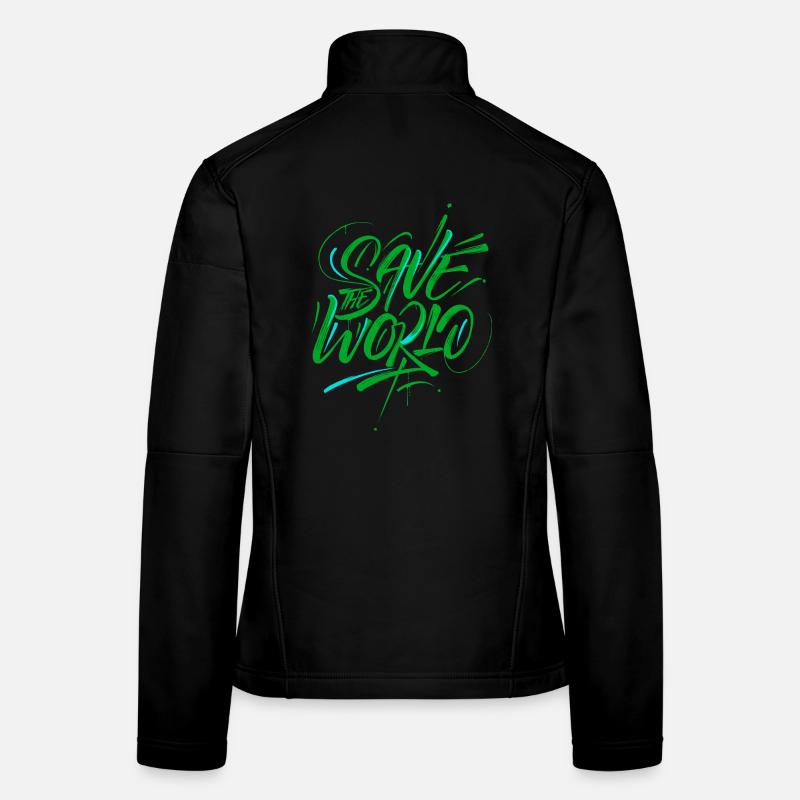 Save the World Graffiti Aktivismus Frauen Softshelljacke