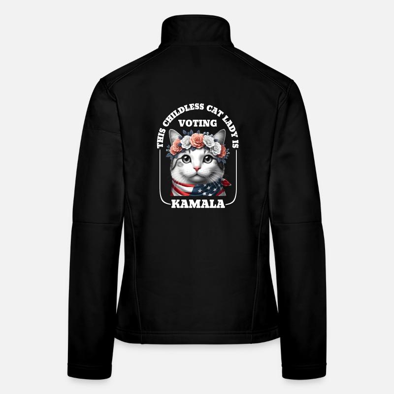 Diese kinderlose Katzendame wählt Kamala Harris Frauen Softshelljacke