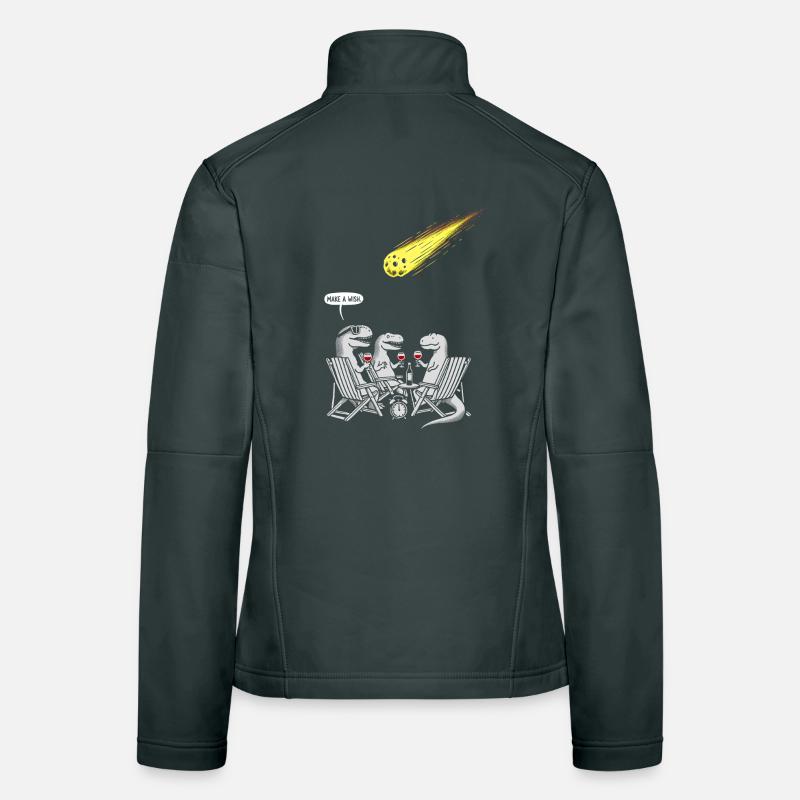 Dinosaur Dinner Party with Shooting Comet Women's Softshell Jacket