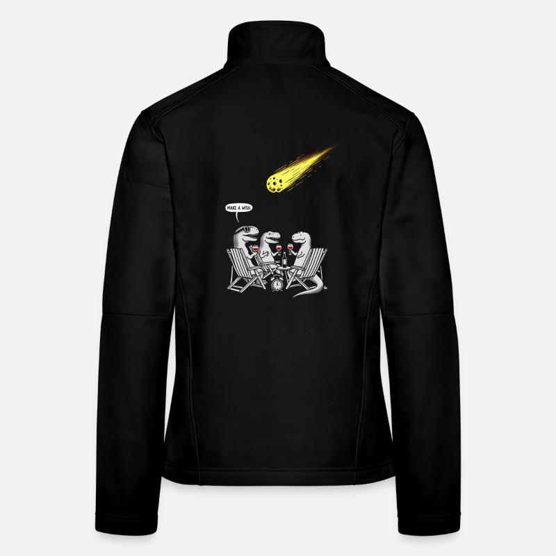 Dinosaurier Dinner Party mit schießendem Kometen Frauen Softshelljacke