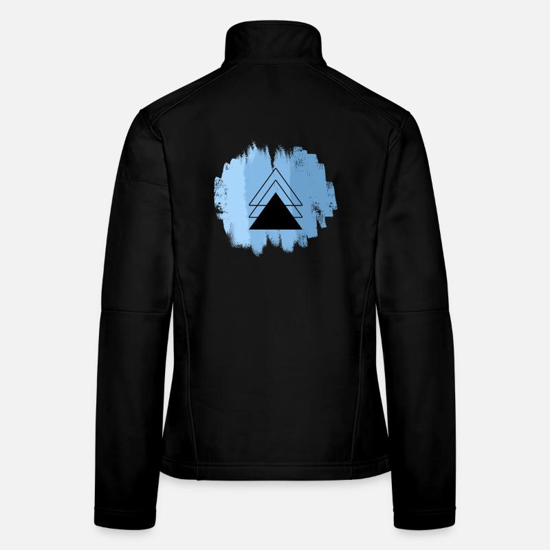 Blue Triangle Overlay - Women's Softshell Jacket - black