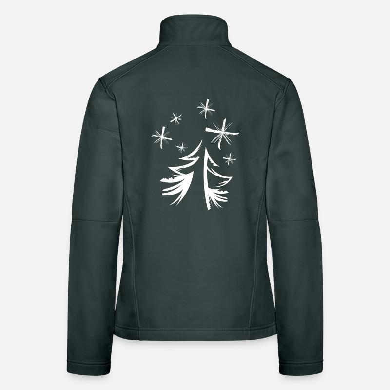 Sapin Étoile Neige Minimal Graffiti Noël Veste en tissu softshell Femme