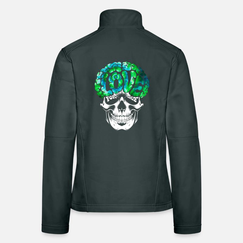 Psychedelic Skull Brain Love Tee Women's Softshell Jacket