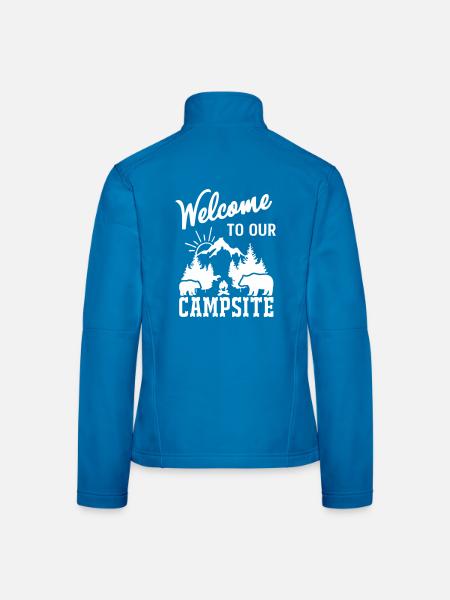 Mountain Nature Campfire Scene - Women's Softshell Jacket - black - Back