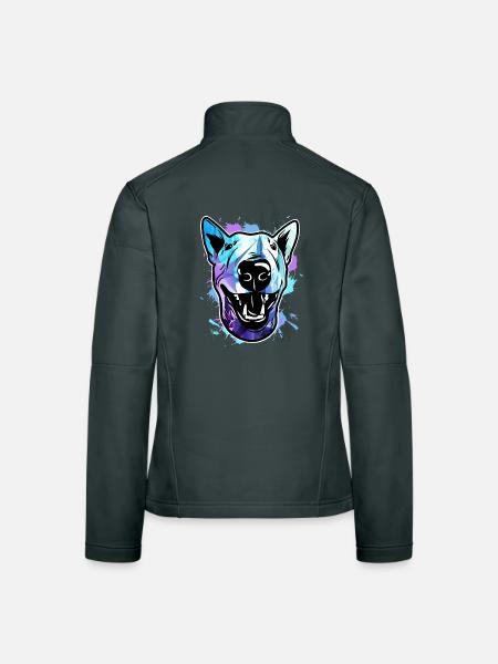 Bull Terrier Chien - Veste en tissu softshell Femme - gris foncé - Dos