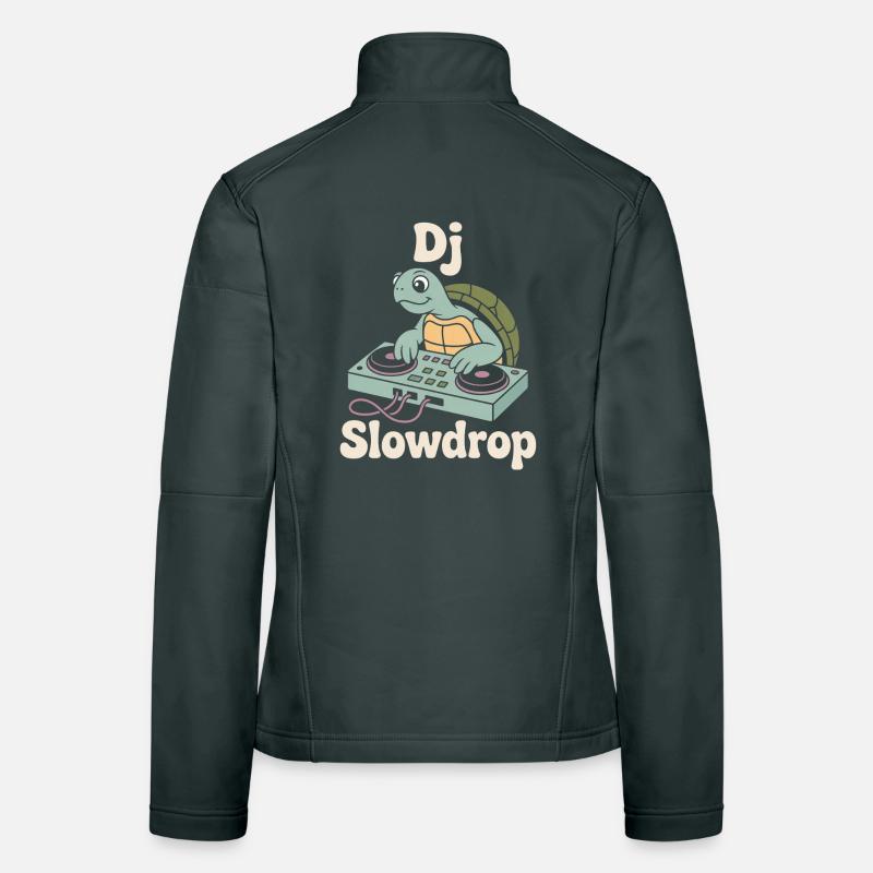 DJ Slowdrop Turtle à la cabine du DJ Veste en tissu softshell Femme