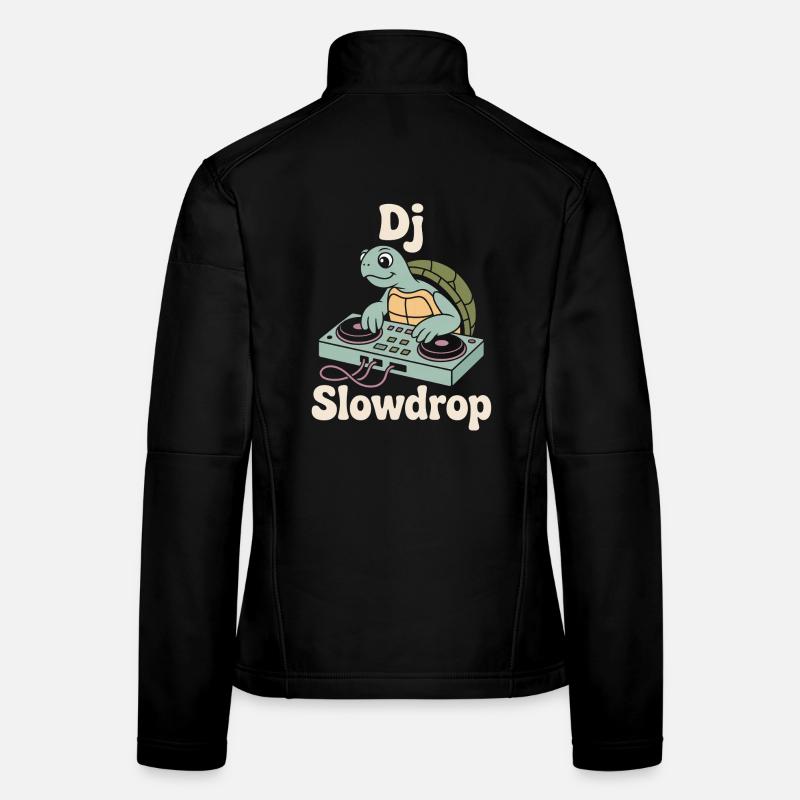DJ Slowdrop Turtle à la cabine du DJ Veste en tissu softshell Femme