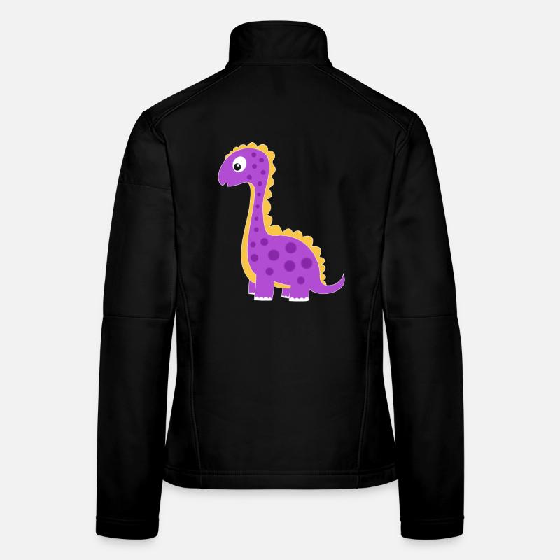 Dino ludique avec des points colorés Veste en tissu softshell Femme