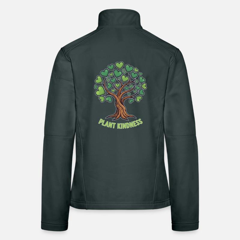Plant Kindness Baum mit Herzblättern Frauen Softshelljacke