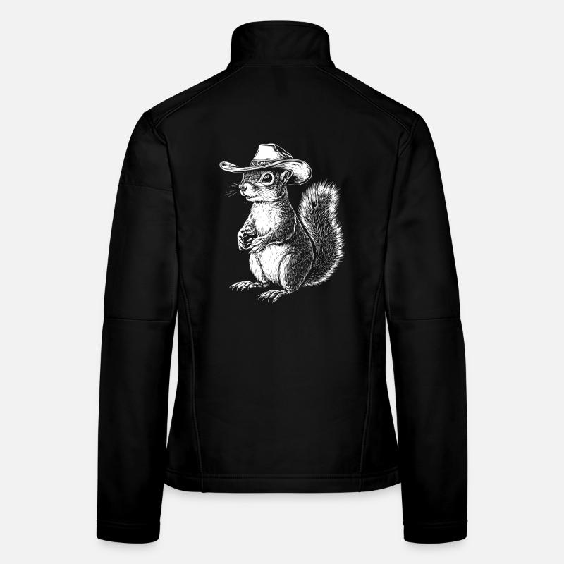 Squirrel Cowboy Hat Western Women's Softshell Jacket