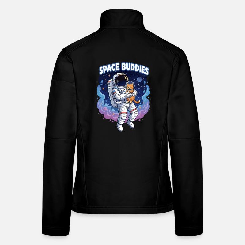 Space Buddies Cat Astronaut Women's Softshell Jacket
